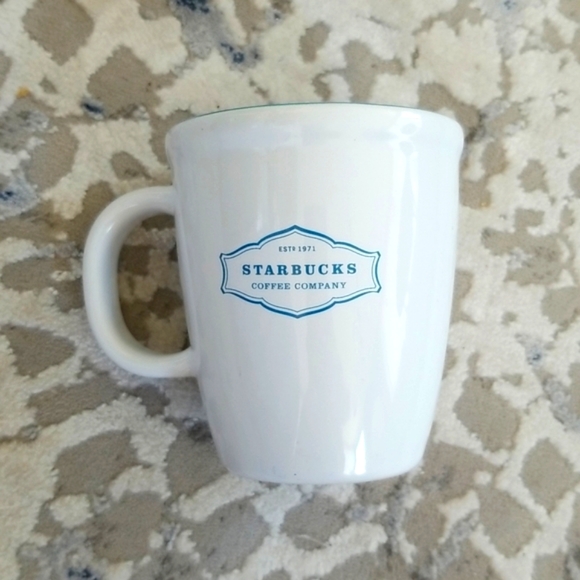 Starbucks mug for coffee or tea. White with teal blue accents and inside - Picture 3 of 7